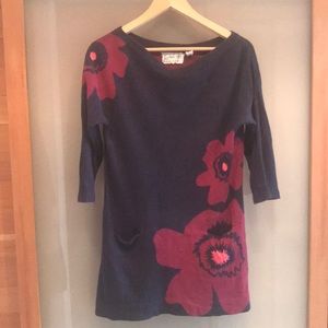 Anthro floral tunic sweater